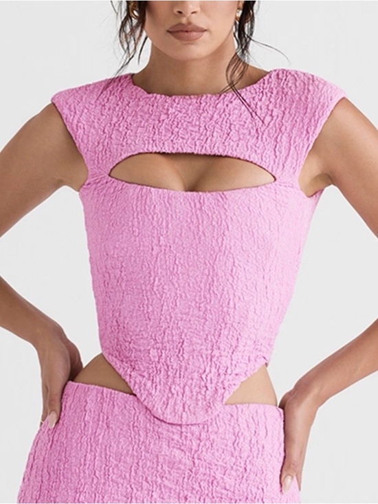 House of CB Tops - House of CB Paola Pink Cutout Corset